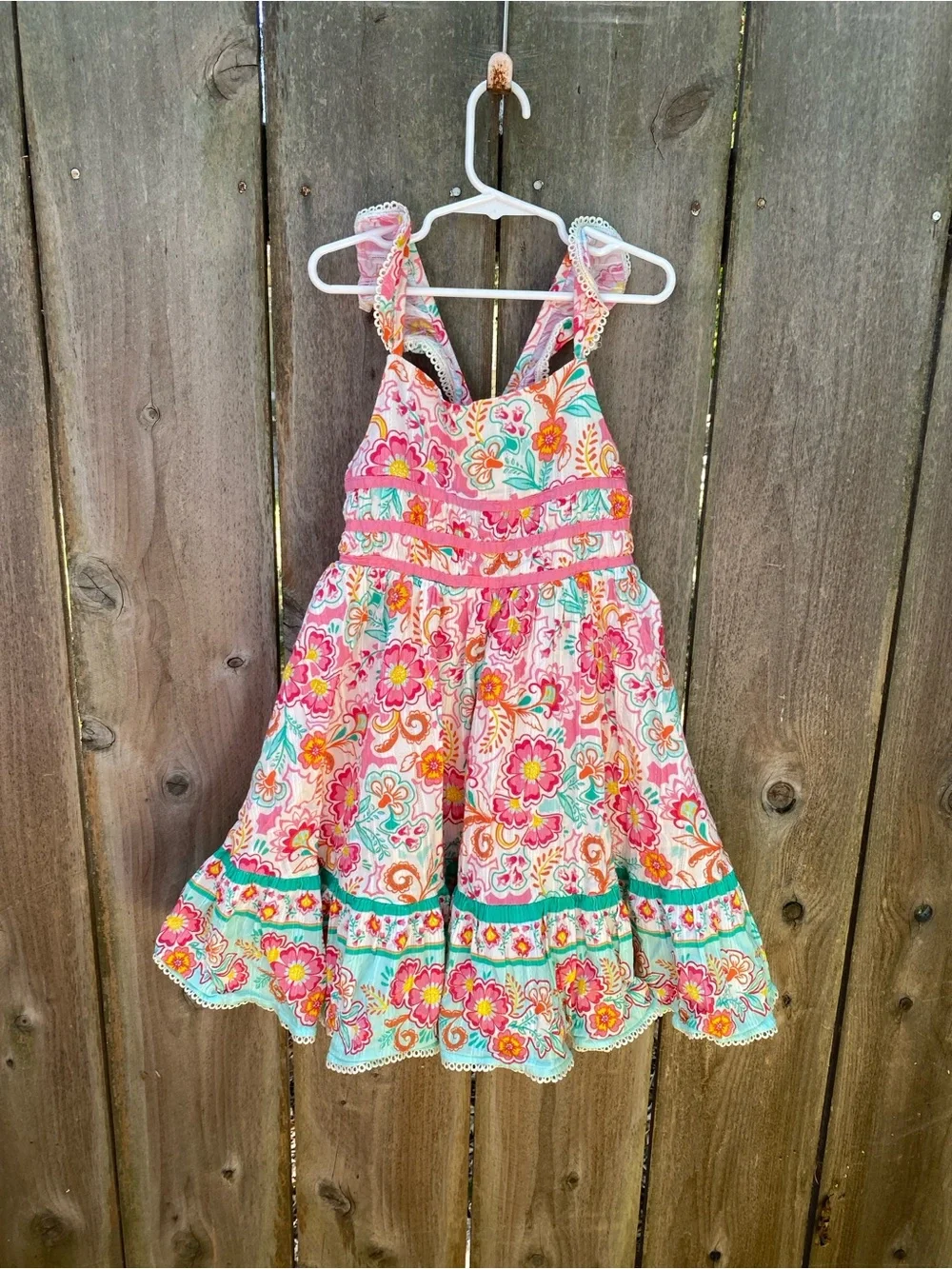 Shabby Chic Girls Tropical Paisley Sundress Size 7
